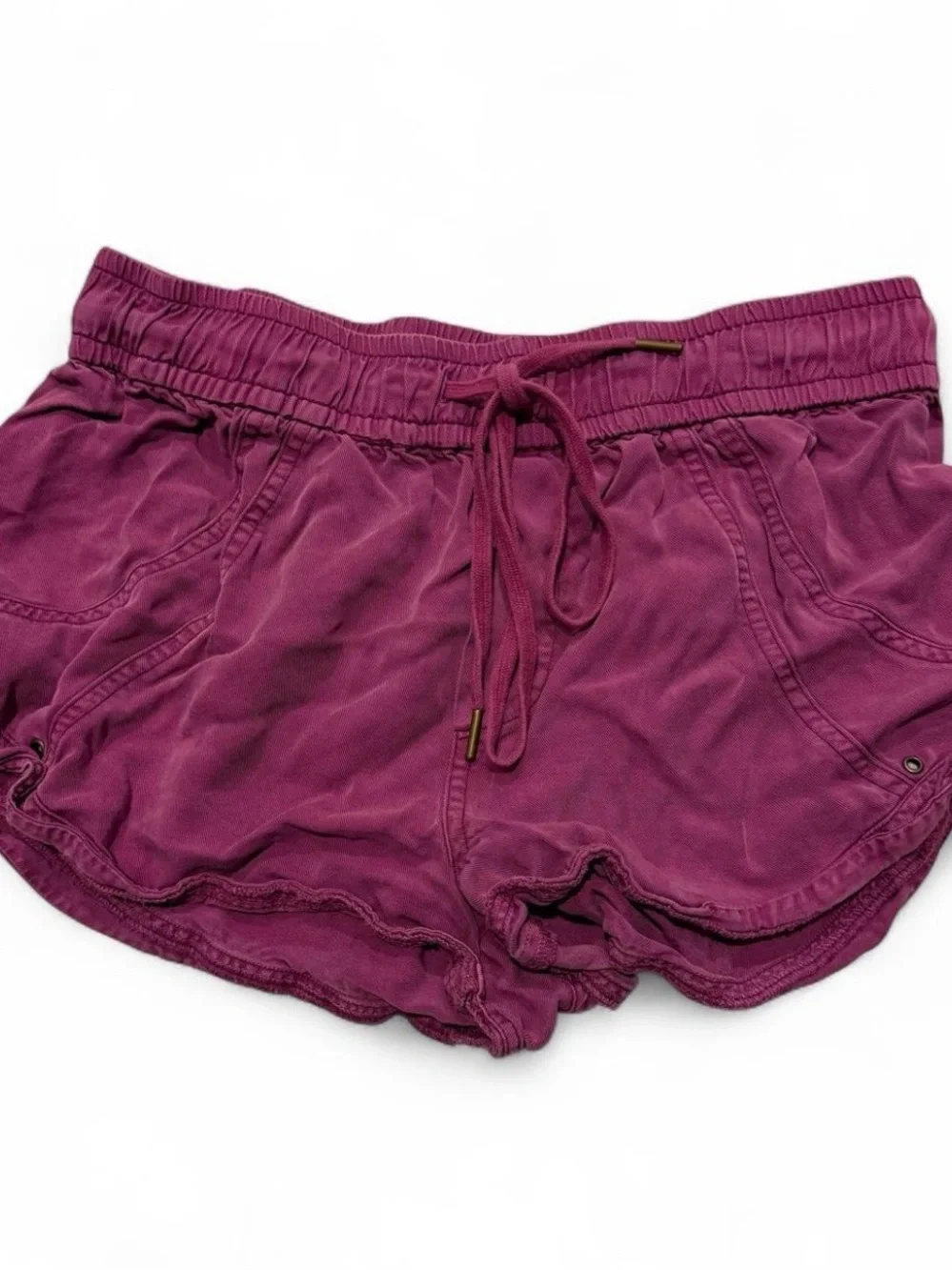 Anthropologie Women's Drawstring Athletic Shorts in Berry Plum